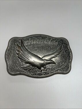 chubbies Silver Eagle Engraved Belt Buckle